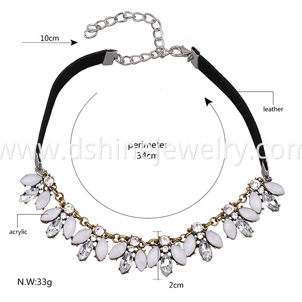 Flower Crystal Pendant Women Necklace